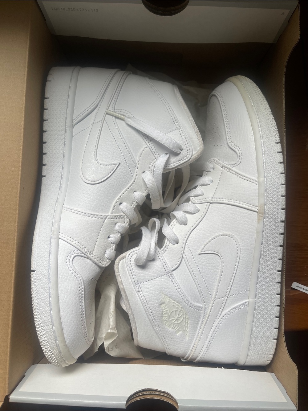 Jordan Air Jordan 1 Mid Box Label - White/Black Detail